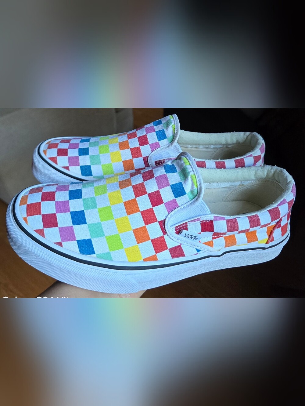 Sz 9.5 Men's/11 Women's VANS CLASSIC CHECKERBOARD MULTICOLOR Slip-on Shoes